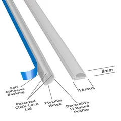 D-Line PVC Half Sphere Trunking (2 m, White)