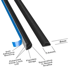 D-Line PVC Half Sphere Trunking (2 m, Black)