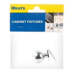 Mkats Round Zinc Alloy Drawer Knob (3 cm, Silver)