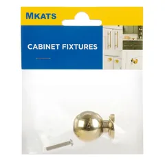 Mkats Round Zinc Alloy Drawer Knob (2.5 cm, Golden)