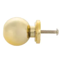Mkats Round Zinc Alloy Drawer Knob (2.5 cm, Golden)