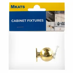 Mkats Round Zinc Alloy Drawer Knob (3 cm, Golden)