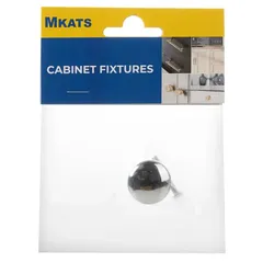 Mkats Flat Zinc Alloy Drawer Knob (2.5 cm, Silver)