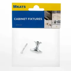 Mkats Flat Zinc Alloy Drawer Knob (3 cm, Silver)
