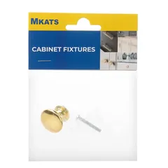 Mkats Flat Zinc Alloy Drawer Knob (2.5 cm, Golden)