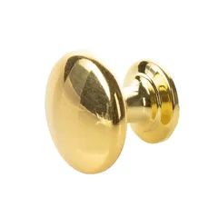 Mkats Flat Zinc Alloy Drawer Knob (2.5 cm, Golden)