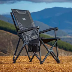 ARB Pinnacle Polyester Camp Chair W/Carry Bag (68 x 70.2 x 96 cm, Black)