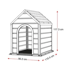 Cosmoplast Kennel Outdoor Vinyl Pet House (9 x 110 x 117 cm)