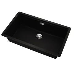 Teka 2-in-1 Installation Quartz & Acrylic Resins Kitchen Sink W/One Bowl (80 cm Base Unit, Black)