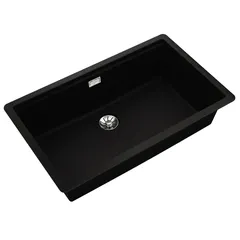 Teka 2-in-1 Installation Quartz & Acrylic Resins Kitchen Sink W/One Bowl (80 cm Base Unit, Black)