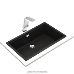 Teka 2-in-1 Installation Quartz & Acrylic Resins Kitchen Sink W/One Bowl (80 cm Base Unit, Black)