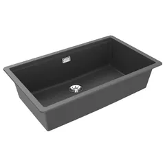 Teka 2-in-1 Installation Quartz & Acrylic Resins Kitchen Sink W/One Bowl (80 cm Base Unit, Dark Grey)