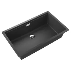 Teka 2-in-1 Installation Quartz & Acrylic Resins Kitchen Sink W/One Bowl (80 cm Base Unit, Dark Grey)