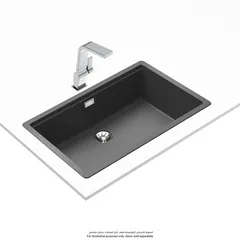 Teka 2-in-1 Installation Quartz & Acrylic Resins Kitchen Sink W/One Bowl (80 cm Base Unit, Dark Grey)