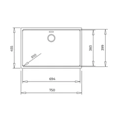 Teka 2-in-1 Installation Quartz & Acrylic Resins Kitchen Sink W/One Bowl (80 cm Base Unit, Dark Grey)