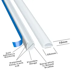 D-Line PVC Half Sphere Decorative Trunking (2 m, White)