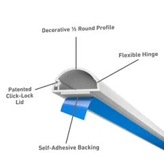 D-Line PVC Half Sphere Decorative Trunking (2 m, White)