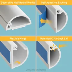 D-Line PVC Half Sphere Decorative Trunking (2 m, White)