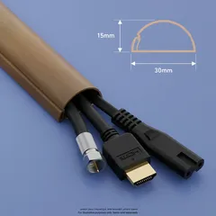 D-Line Oak Effect PVC Half Sphere Trunking (2 m)