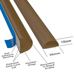 D-Line Oak Effect PVC Half Sphere Trunking (2 m)