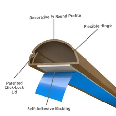 D-Line Oak Effect PVC Half Sphere Trunking (2 m)