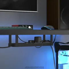 D-Line Under Desk Cable Tray (40 x 10 cm, Black)