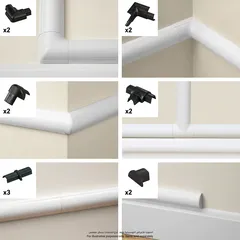 D-Line ABS Plastic Trunking Set (1.6 x 0.8 cm, 13 Pc.)