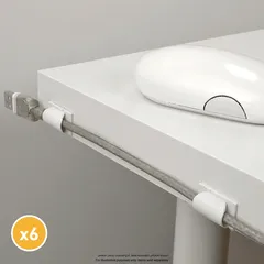 D-Line Desk Cable Tidy Accessory Set (White, 11 Pc.)