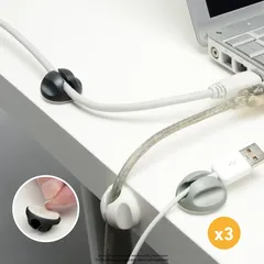 D-Line Desk Cable Tidy Accessory Set (White, 11 Pc.)