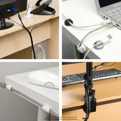 D-Line Desk Cable Tidy Accessory Set (Black,11 Pc.)