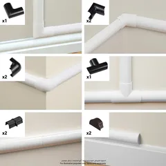 D-Line Clip Over Accessory Trunking Set (Black, 10 Pc.)