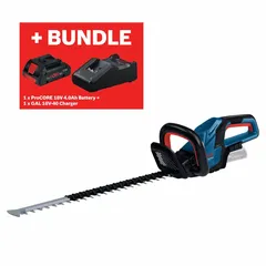 Bosch Professional Hedge Cutter W/Blower, x4ah Procore Battery, Charger (18V-60)