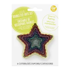 Wilton Stainless Steel Star Fondant Double Cut-Outs Set (6 Pc.)