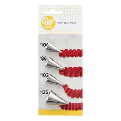 Wilton Stainless Steel Ruffles Decorating Tip Set (4 Pc.)