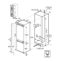 Electrolux 800 Series Built-In Bottom Freezer Refrigerator, ENC8MD18R0 (244 L)