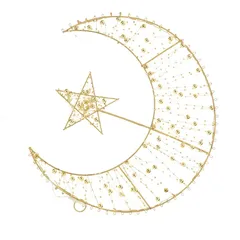 Oasis Flat Beaded Moon with Stars Decor (30 cm)