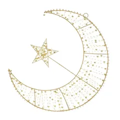 Oasis Flat Beaded Moon with Stars Decor (40 cm)