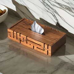 Hilalful Alhamdulillah Wooden Tissue Box (23 x 12 x 5 cm)