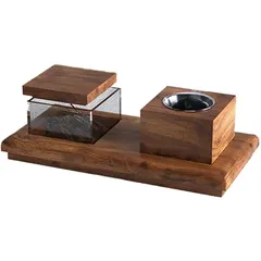 Hilalful Wooden Incense Burner Tray Set (3. Pc. 24 x 11.5 x 7 )