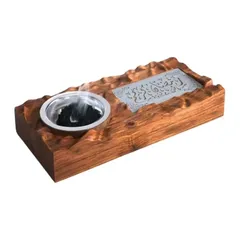 Hilalful Ramadan Wooden Incense Burner Tray (25 x 11.5 x 4.5 cm)