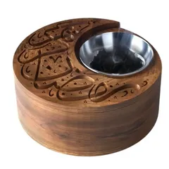 Hilalful Ramadan Wooden Crescent Incense Burner (11 cm)