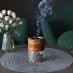 Hilalful Mini Wooden Incense Burner (8 cm)