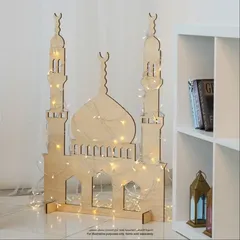 Hilalful Wooden Mosque Standing Display (80 x 55 cm)