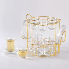 Orchid Glass Cup Set with Stand (18 Pc.)