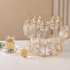 Orchid Glass Cup Set with Stand (18 Pc.)