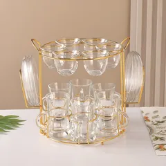 Orchid Glass Cup Set with Stand (18 Pc.)