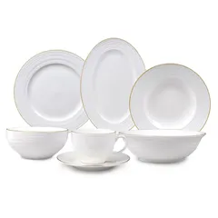 Orchid Dinner Set Embossed Ripple (32 Pc.)