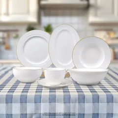 Orchid Dinner Set Embossed Ripple (32 Pc.)