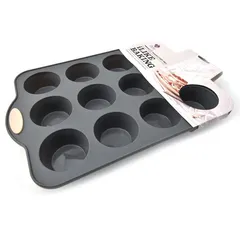 Orchid ILB Silicone Muffin Cake Pan (Grey, 12 Pc.)