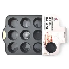 Orchid ILB Silicone Muffin Cake Pan (Grey, 12 Pc.)